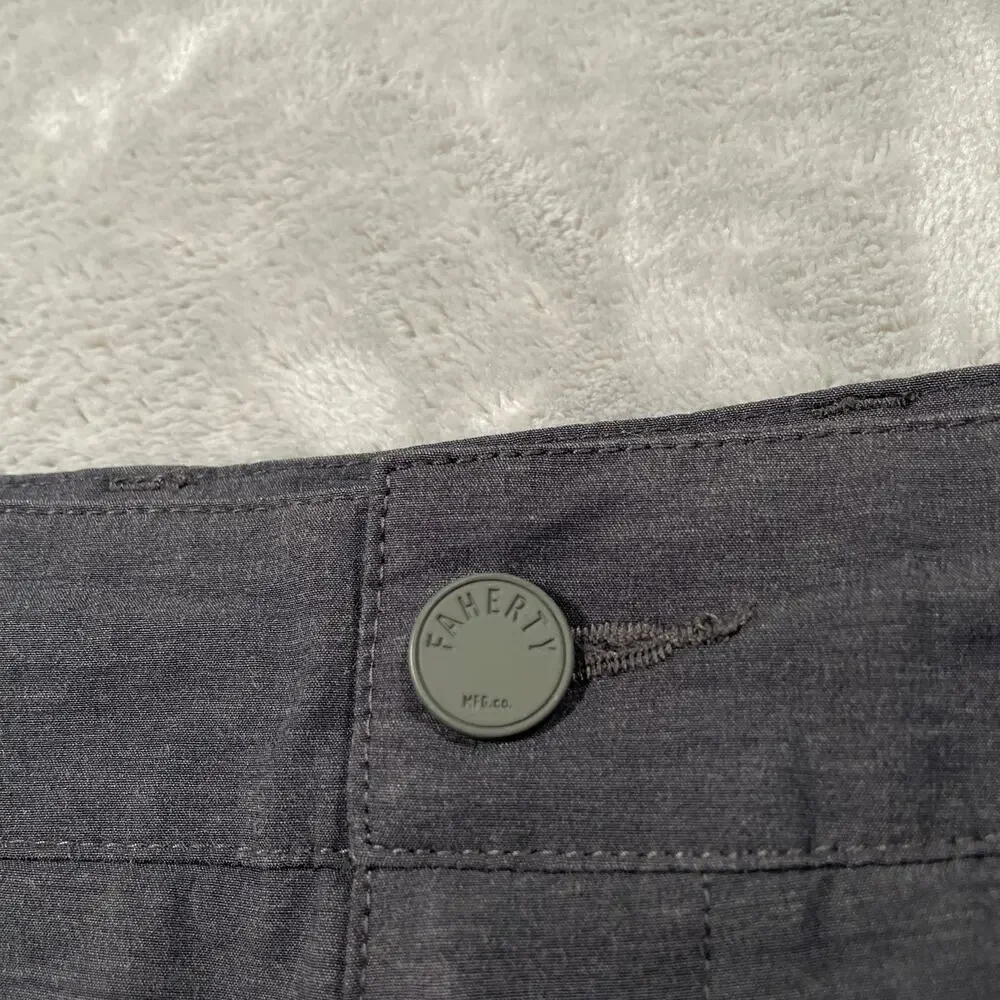 Faherty All Day Shorts Mens 38 Grey Drawstring Smart Casual Basic Everyday